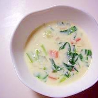 小松菜のクリームスープ
